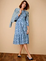 Cotton Voile Shirtdress - Buoyant Blossoms