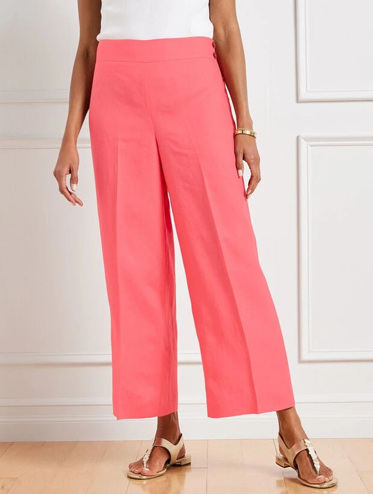 Classic Linen Wide Crop Pants