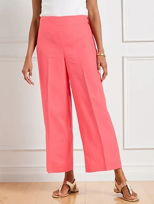 Classic Linen Wide Crop Pants