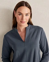 Polished Lounge Split-Neck Top