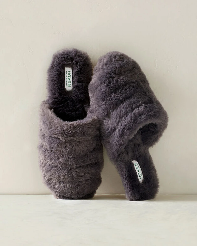 Faux Fur Channel Slippers