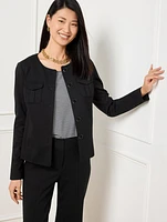 Luxe Ponte Collarless Jacket