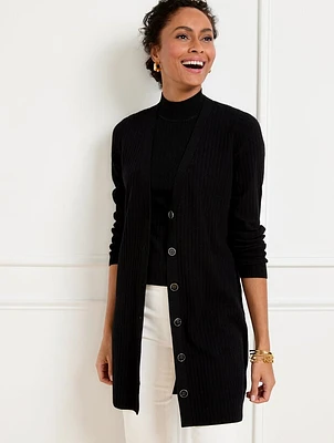 Ribbed V-Neck Cardigan