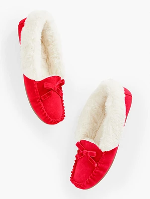 Ruby Faux Fur Cuff Moccasins - Suede