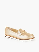 Laura Link Leather Loafers - Metallic