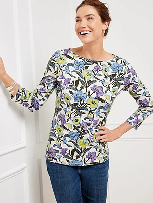 Bateau Neck Tee - Splendid Floral