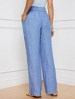 Talbots Nantucket Washed Linen Wide Leg Pants