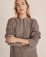 Organic Cotton Blend Cable Sweater