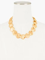 Wavy Disc Statement Necklace