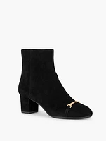 Pardo Suede Bit Block Heel Booties