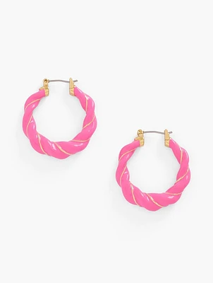 Twisted Enamel Hoop Earrings