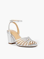 Beatrice Twist Leather Sandals - Metallic