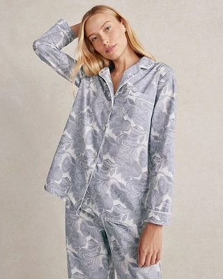 Organic Cotton Poplin Botanical Pajama Shirt