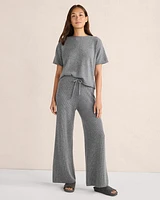 Cashmere Rib Knit Wide Leg Pants