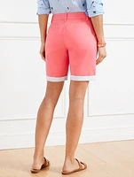 Relaxed Chino Shorts - Seersucker Cuff