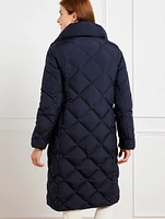 Diamond Quilted Down Puffer Coat