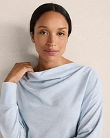 Sweater Knit Drape-Front Pullover