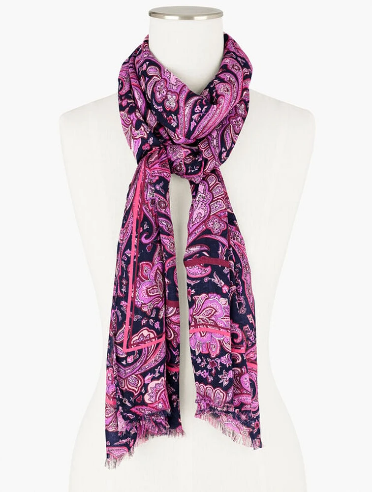 Majestic Paisley Floral Oblong Scarf