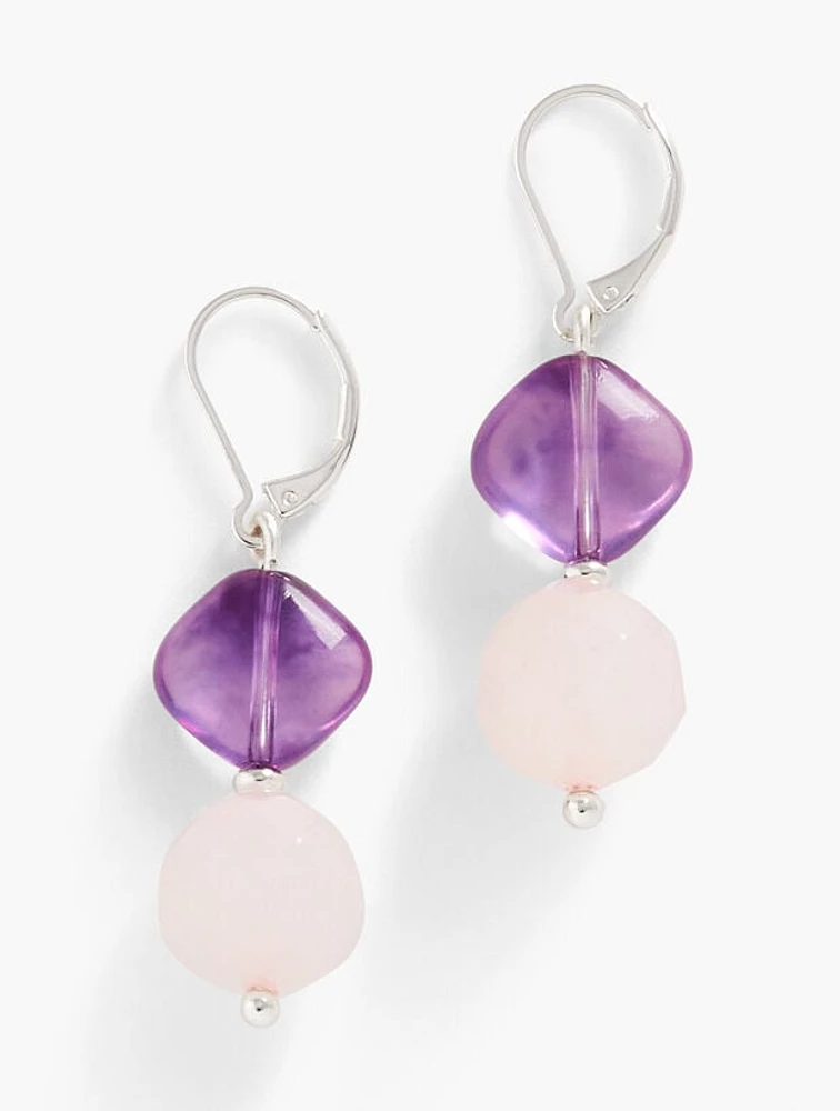 Soft Stones Linear Drop Earrings