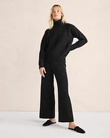 Cashmere Cable Knit Turtleneck Sweater