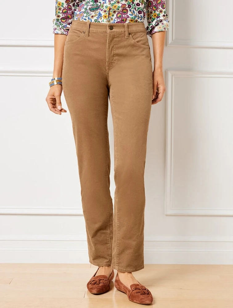 Stretch Corduroy Straight Leg Pants