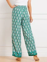 Damask Bouquet Wide Leg Pants