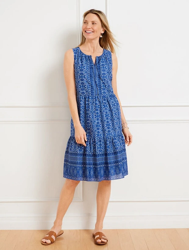 Voile Swing Dress - Oval Medallion