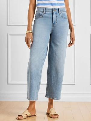 Crop Wide Leg Jeans - Montecito Wash