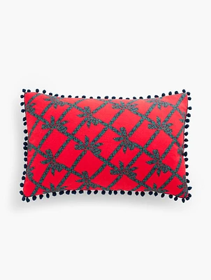 Plaid Bow Lumbar Pillow