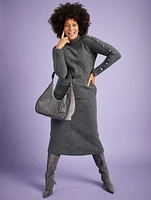 Wool Blend Midi Sweater Skirt