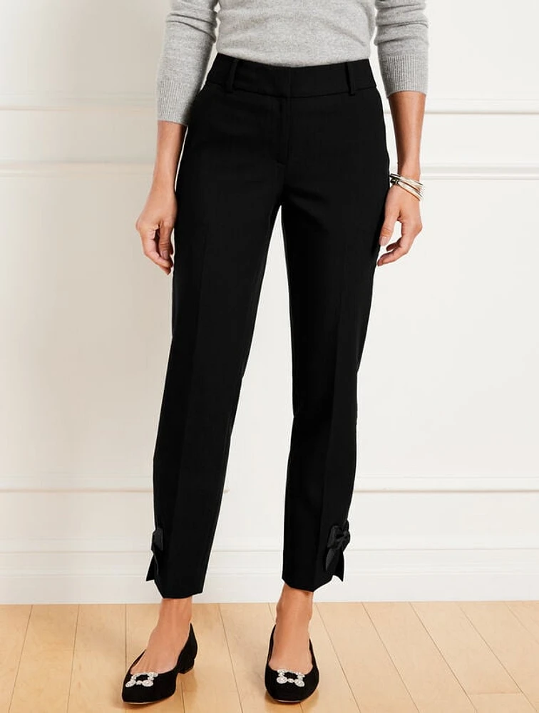 Talbots Hampshire Straight Ankle Pants - Double Cloth With Bow