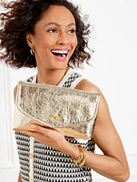 Metallic Leather Clutch