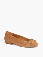 Madison Buckle Suede Ballet Flats