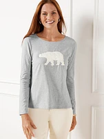 Embellished Crewneck Tee - Polar Bear