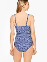 Aqua Club V-Neck Tankini - Ibiza Tile