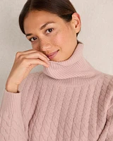 Cashmere Cable Knit Turtleneck Sweater