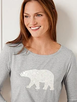 Embellished Crewneck Tee - Polar Bear