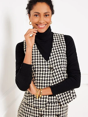 Houndstooth Tweed Vest