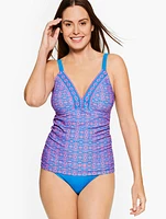 Cabana Life® Crystal Cove Embroidered Tankini - Block Geo