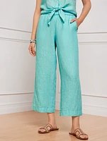 Talbots Nantucket Washed Linen Wide Leg Crop Pants