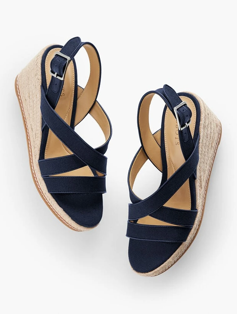 Saylor Strappy Canvas Espadrille Wedges