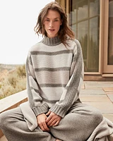 Cashmere Striped Mockneck Sweater