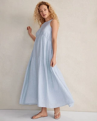 Linen Sleeveless Tier Dress