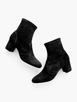 Pardo Suede Stretch Block Heel Booties