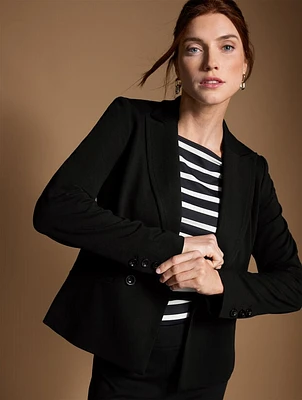 Luxe Italian Knit Double Breasted Blazer