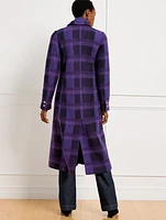 Double Breasted Wool Blend Coat - Snug Plaid