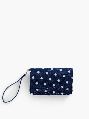 Martini Dot Sequin Wristlet