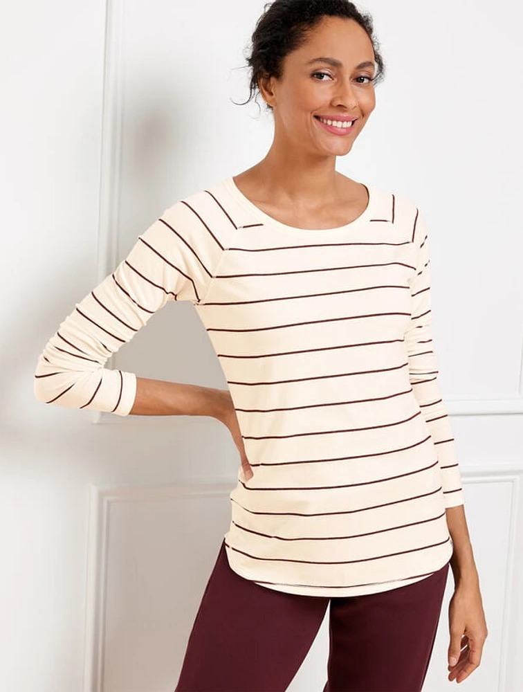Supersoft Jersey Long Sleeve Tee - Metallic Stripe