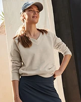 Organic Cotton French Terry V-Neck Sweatshirt