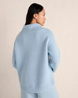 Ribbed Cashmere Collared Sweater